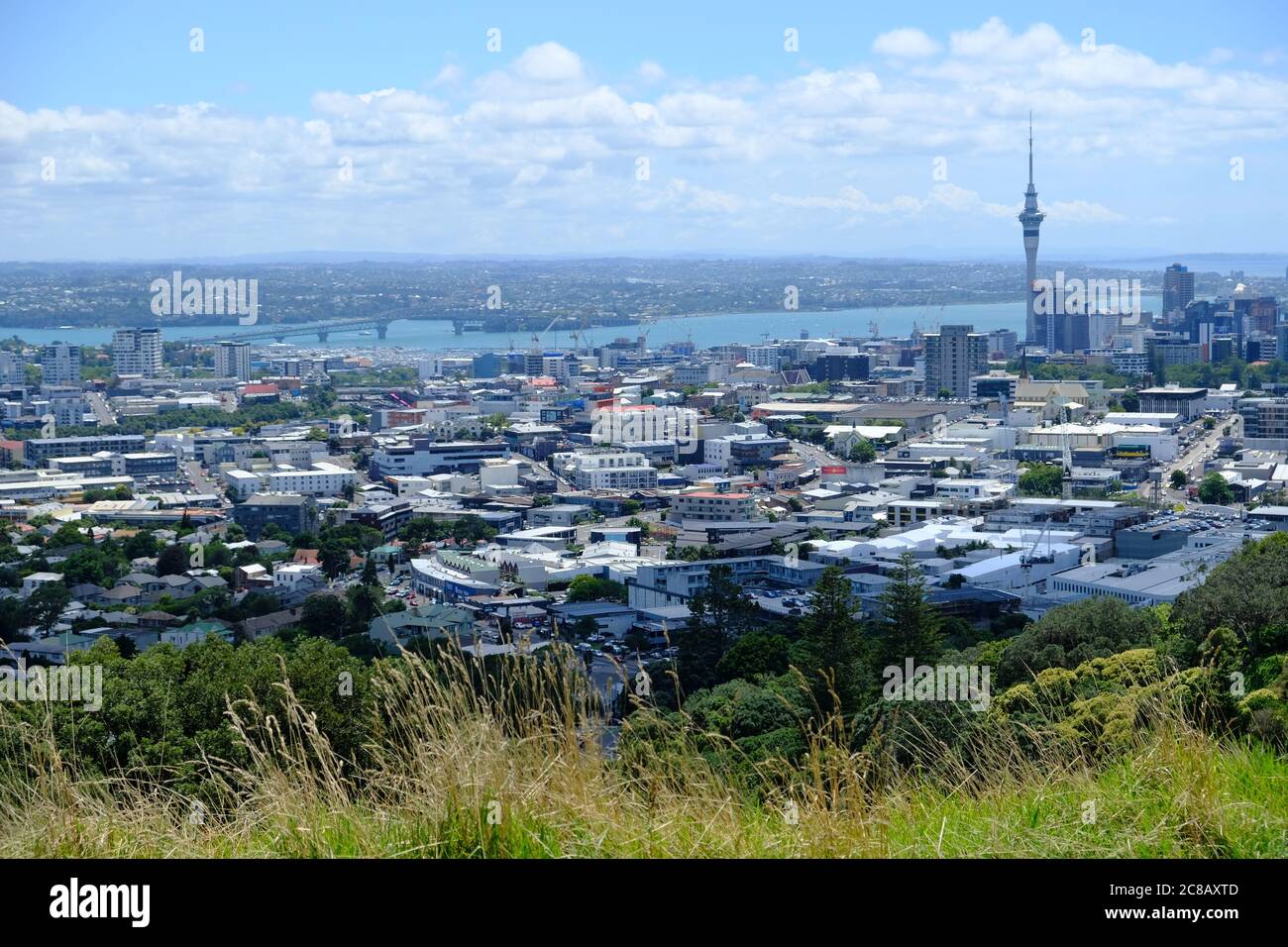 Nouvelle-Zélande Auckland - vue sur la ville depuis le mont Eden Banque D'Images