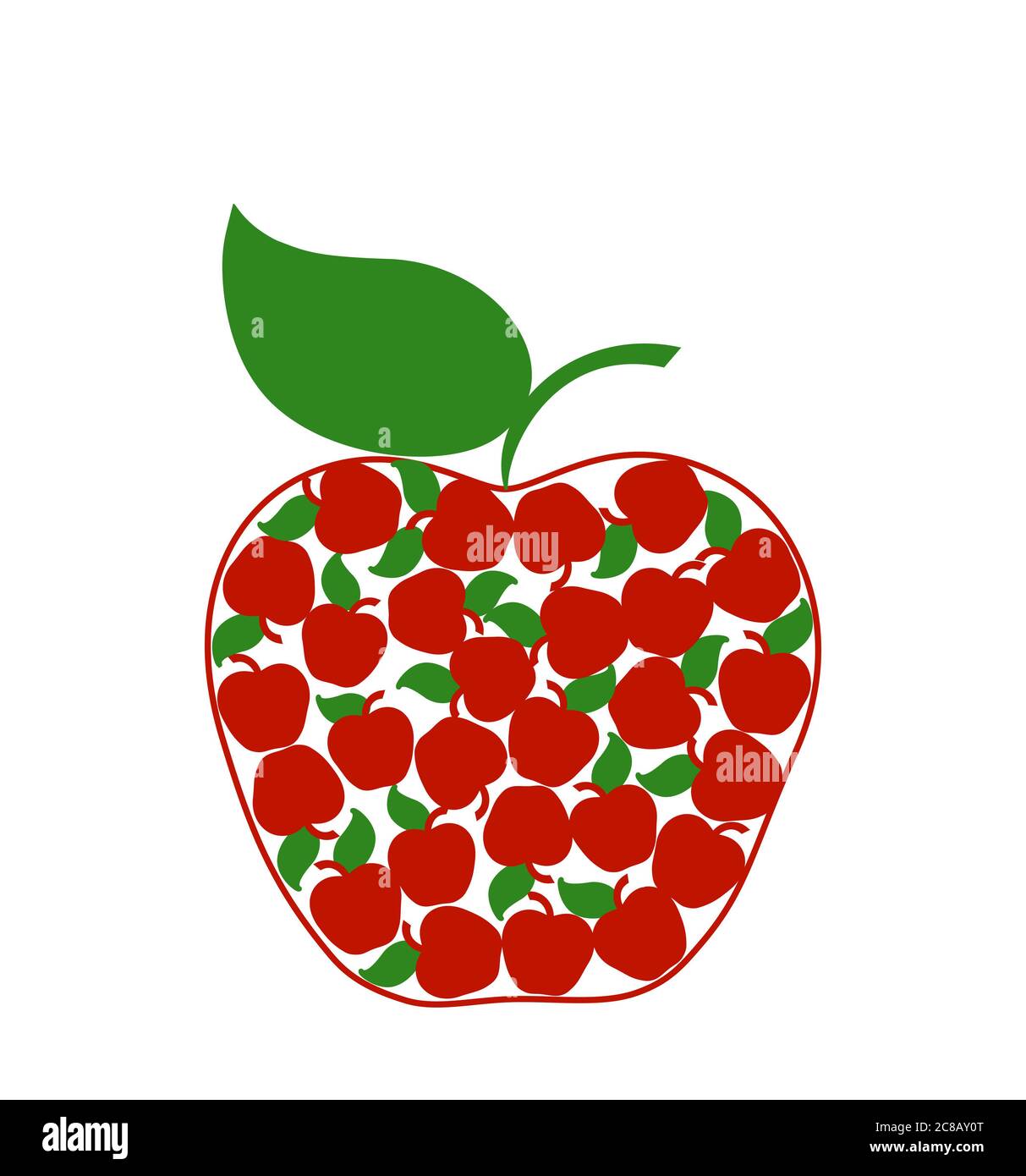 illustration vectorielle d'une pomme créative isolée sur fond blanc. Banque D'Images