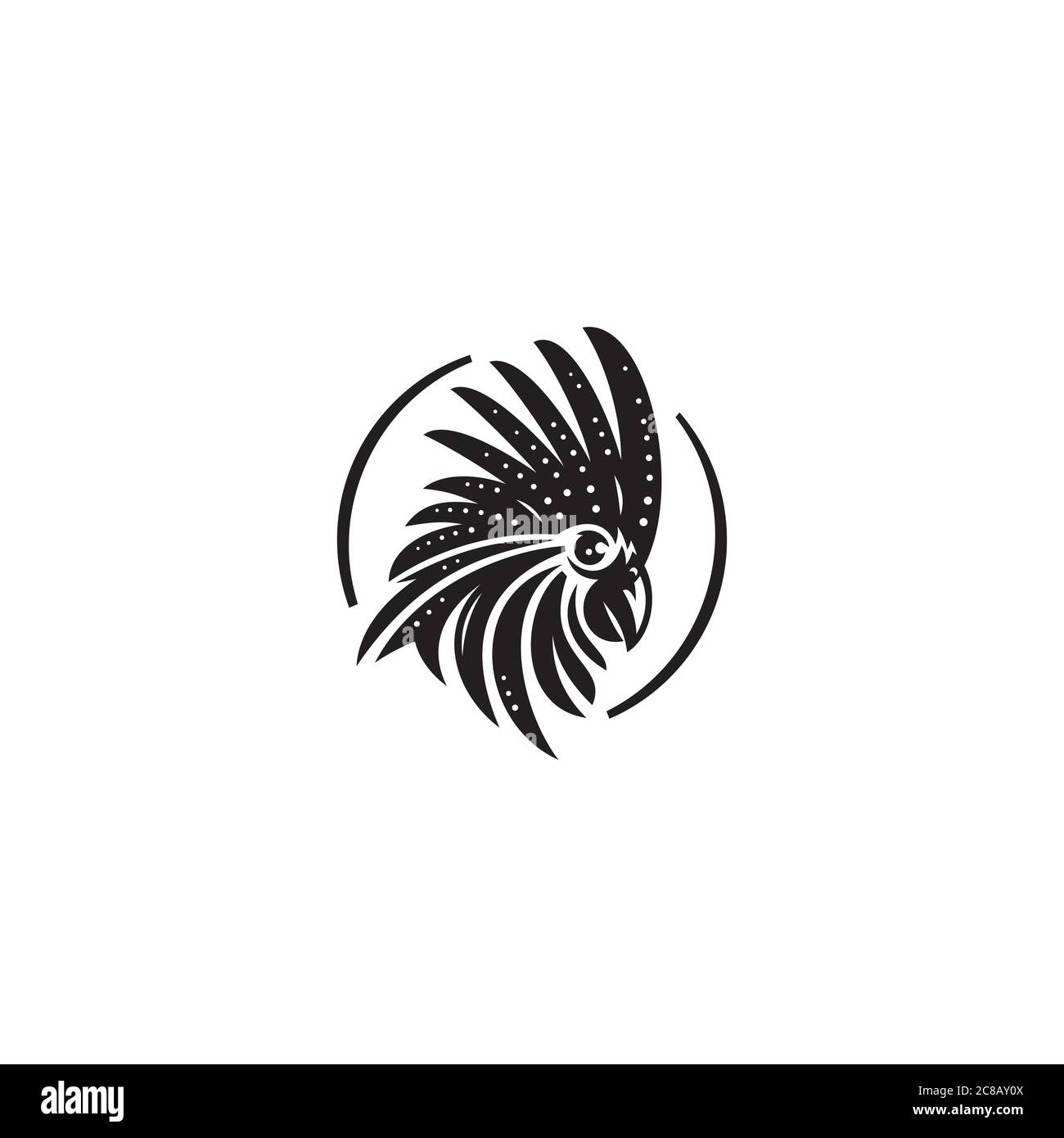 Un Cockatoo noir avec logo Open Crest Illustration de Vecteur