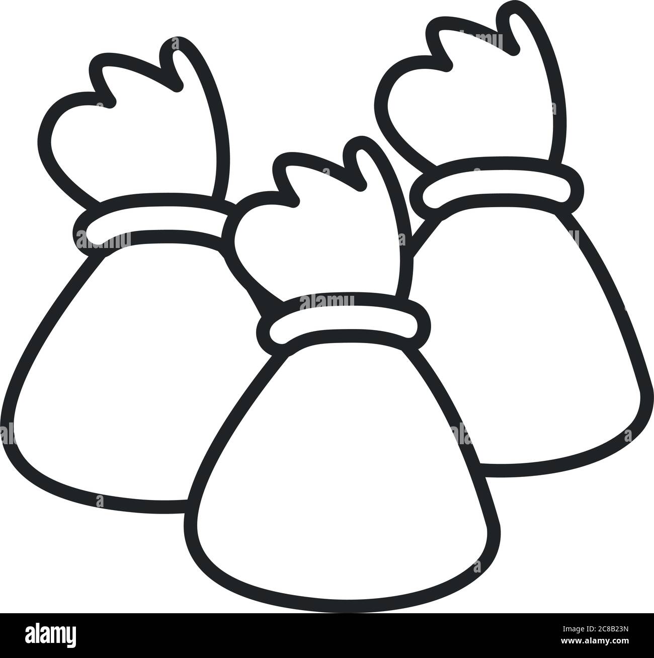 Dollar sacs style de ligne icône de l'argent banque de commerce financier et le thème de marché illustration vectorielle Illustration de Vecteur