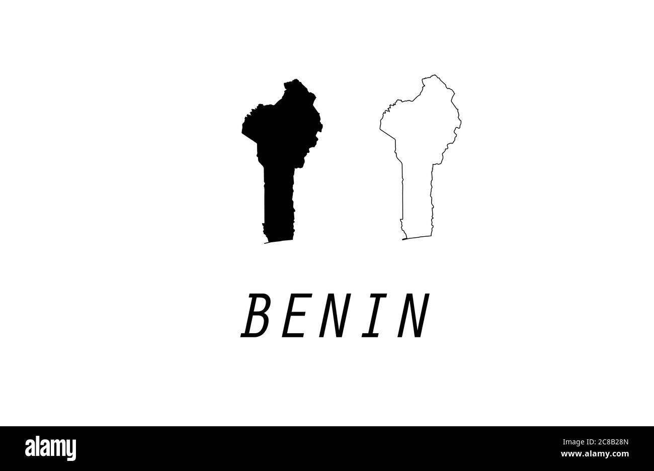Illustration vectorielle de la carte du Bénin Illustration de Vecteur