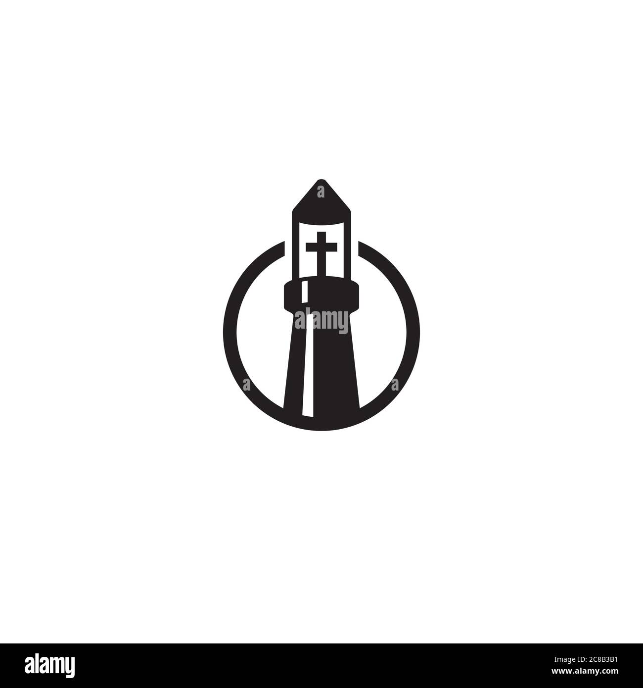 Logo de la Tour de l'église / design d'icône Illustration de Vecteur