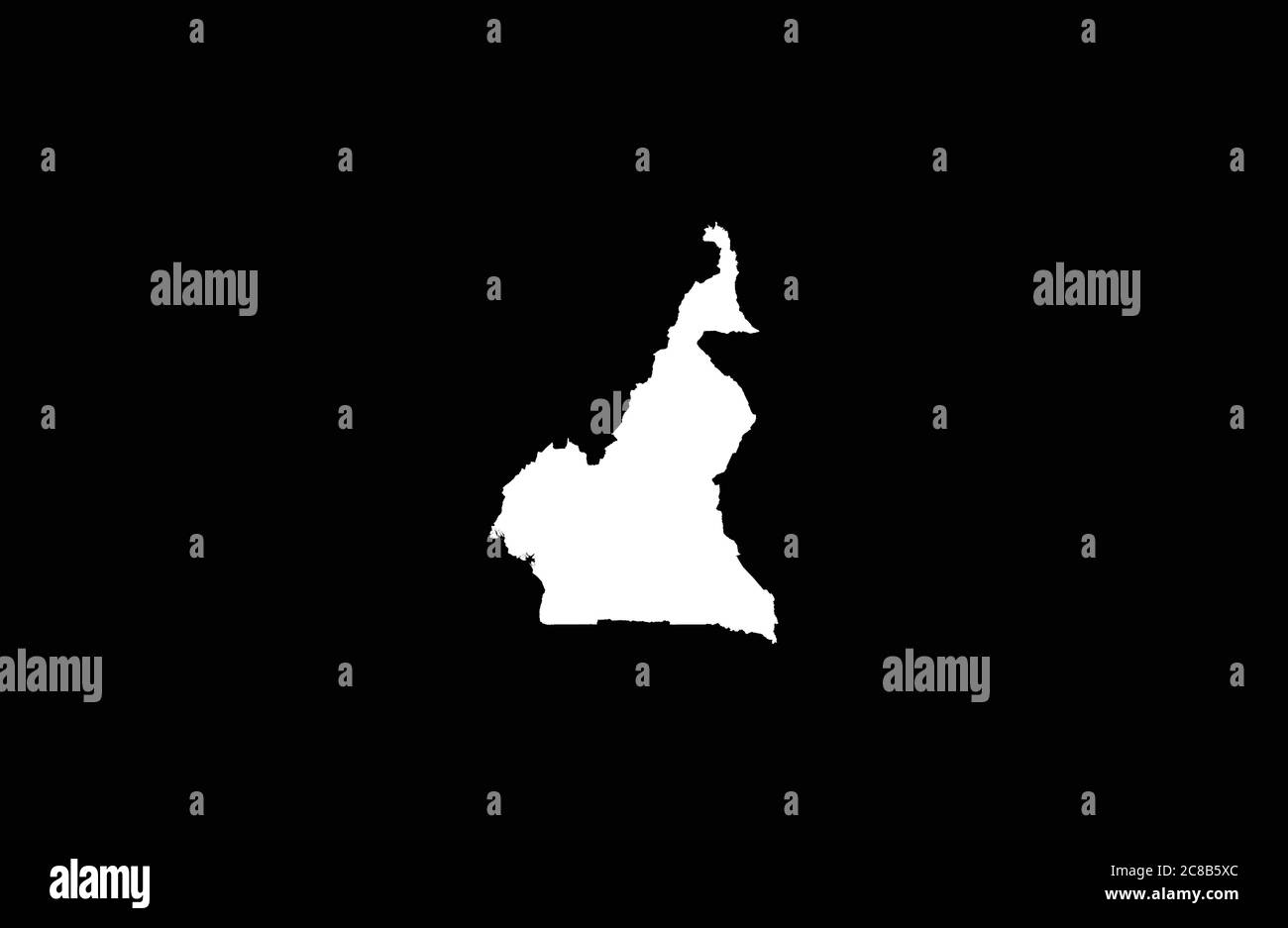Illustration vectorielle noire et blanche de la carte du Cameroun Illustration de Vecteur