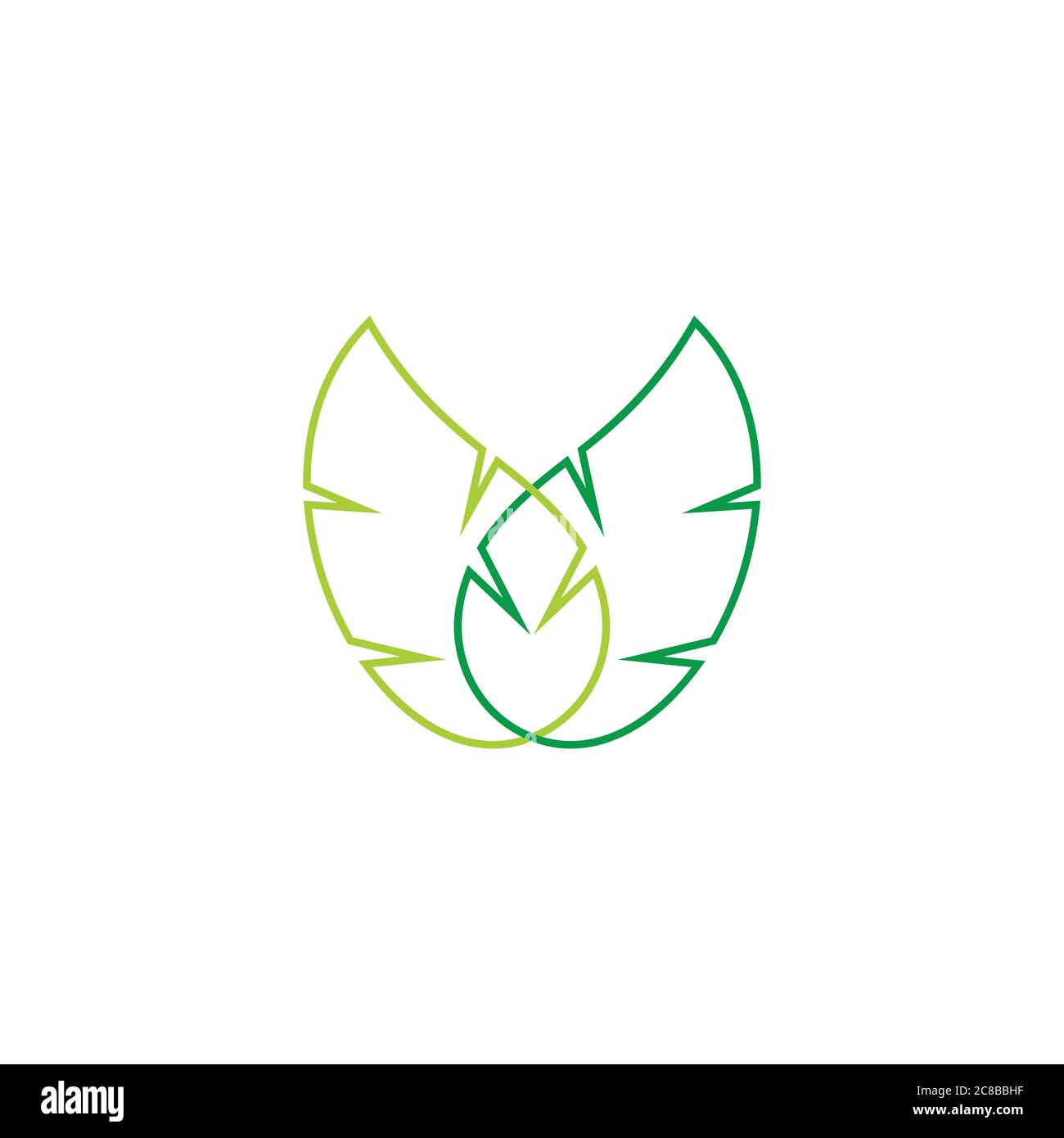 motif linéaire en forme de feuille à motif géométrique style vectoriel pour le logo décoratif Illustration de Vecteur
