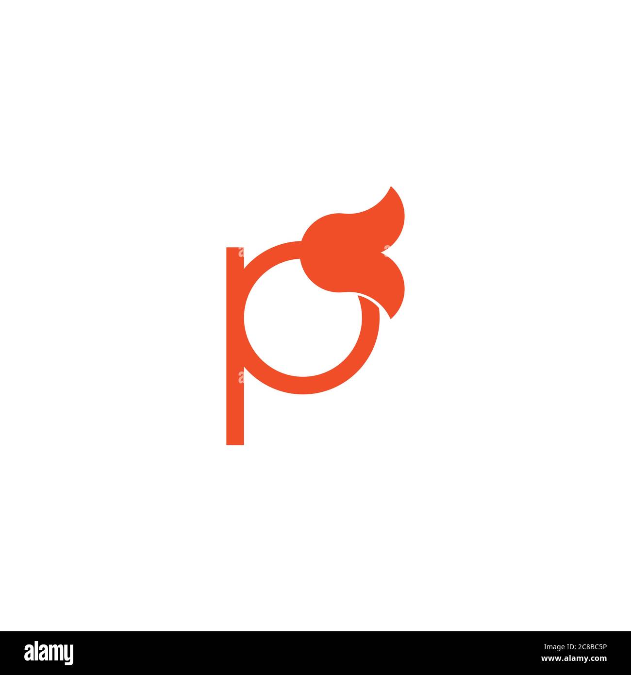 lettre p fleur décoration logo vecteur Illustration de Vecteur