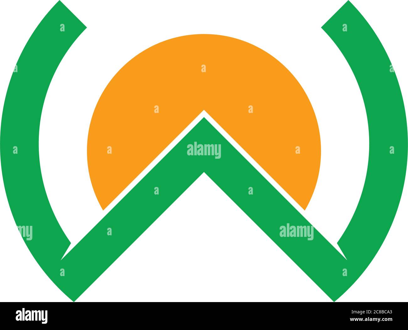 lettre w mountain sun design logo vector Illustration de Vecteur