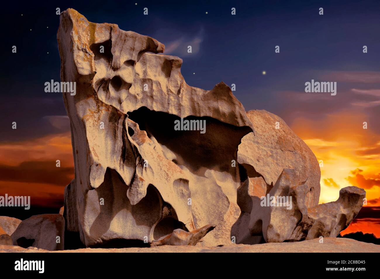 Étranges formations rocheuses à l'île de Kanguro, Australie méridionale Banque D'Images