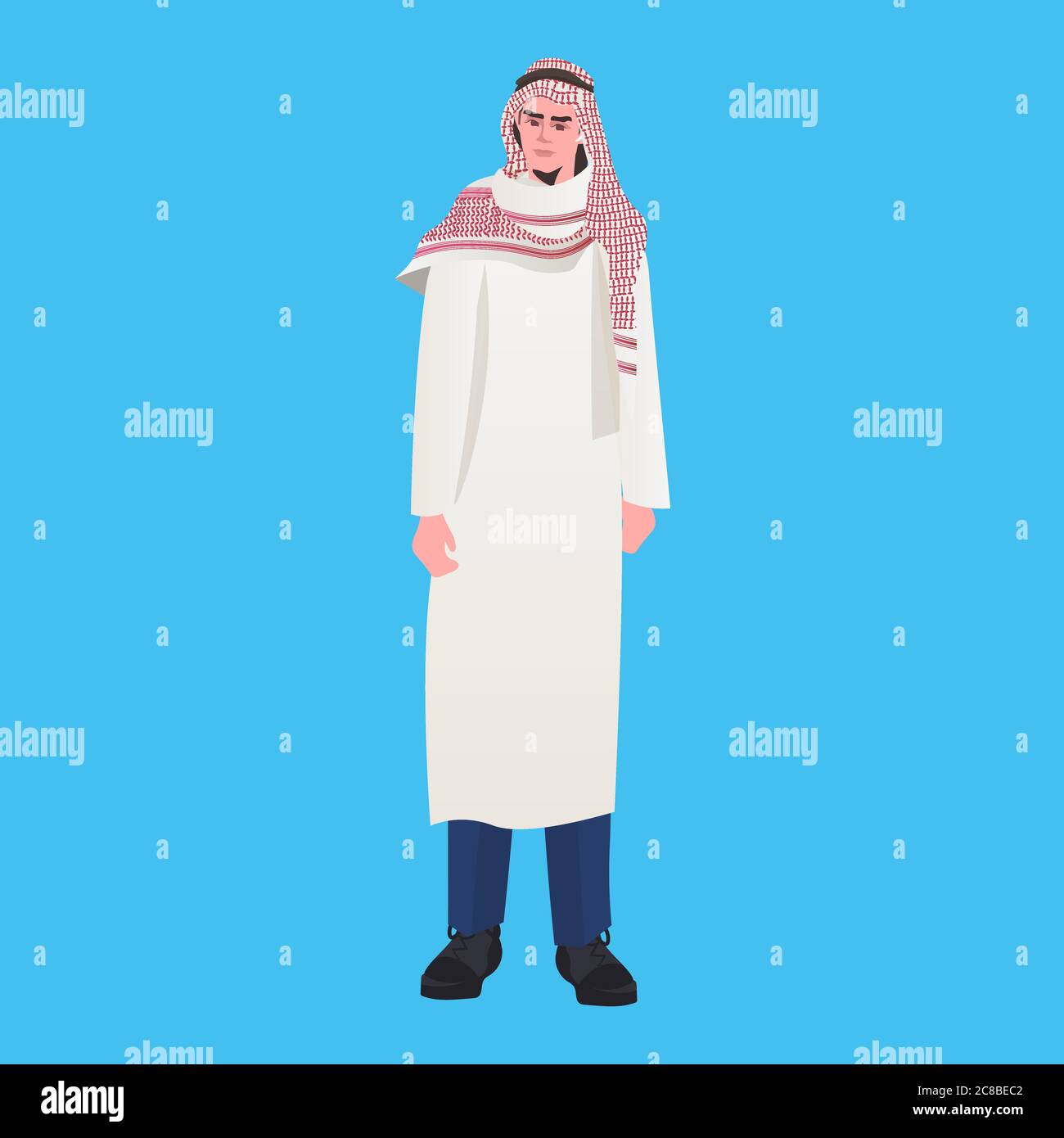 homme d'affaires arabe en vêtements traditionnels personnage de dessin ...