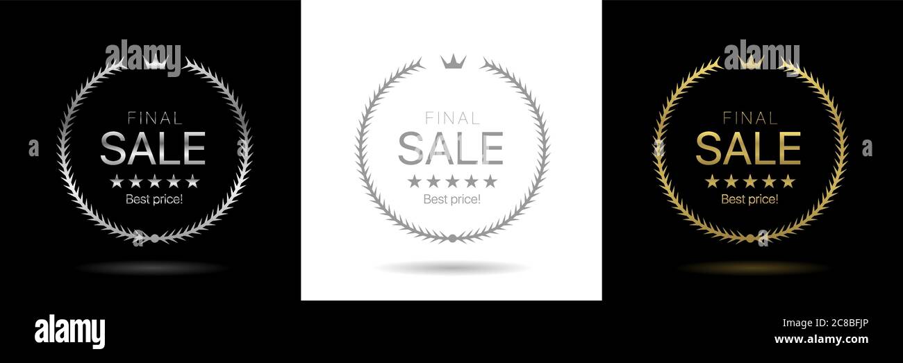 Solde finale icônes de couronne Illustration de Vecteur