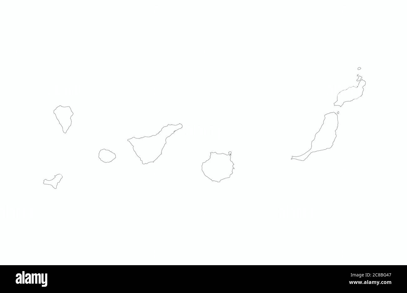 Illustration vectorielle de la carte des îles Canaries Illustration de Vecteur