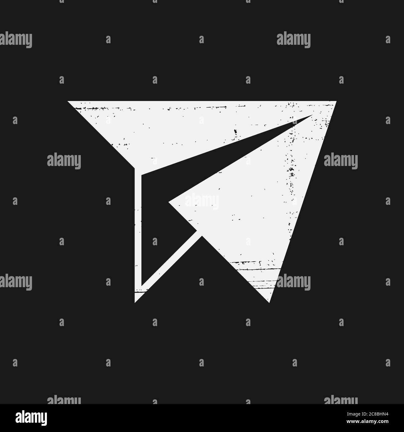 Icône texturée d'avion en papier Illustration de Vecteur