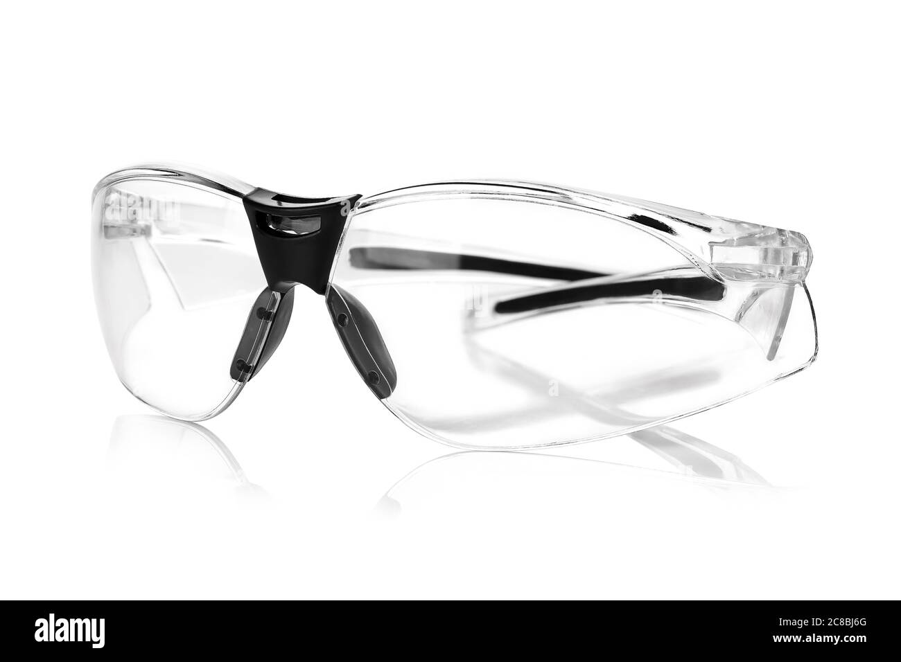 lunettes de protection isolées sur blanc Banque D'Images