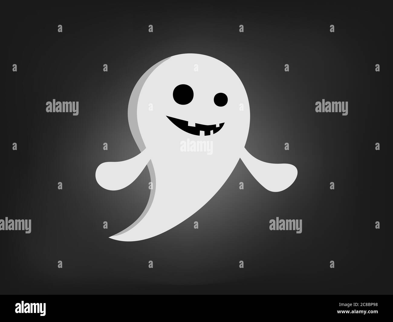Illustration d'un personnage fantôme sur une nuit sombre d'halloween Illustration de Vecteur