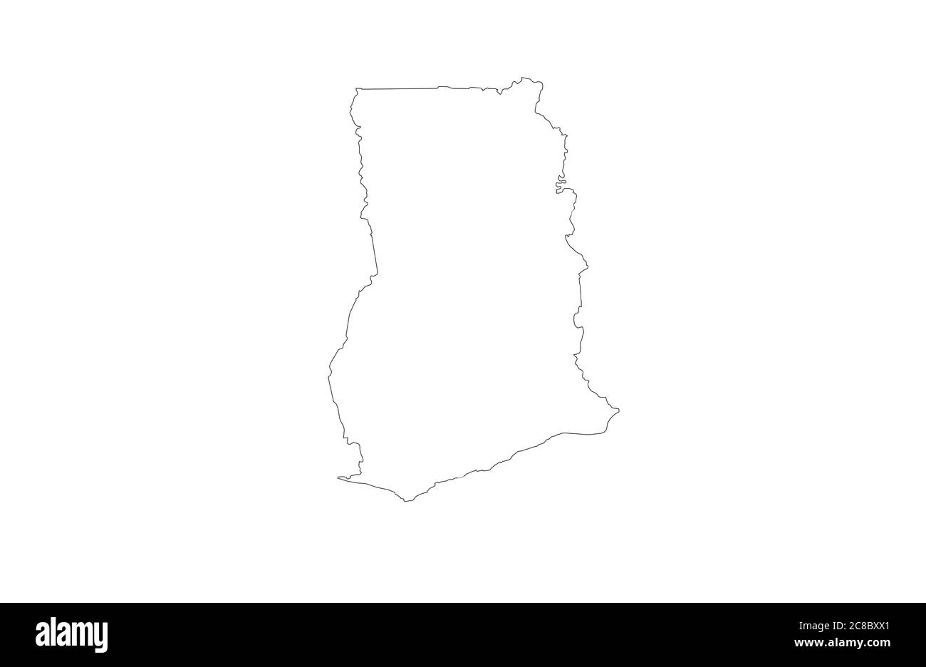 Illustration vectorielle de la carte du Ghana Illustration de Vecteur