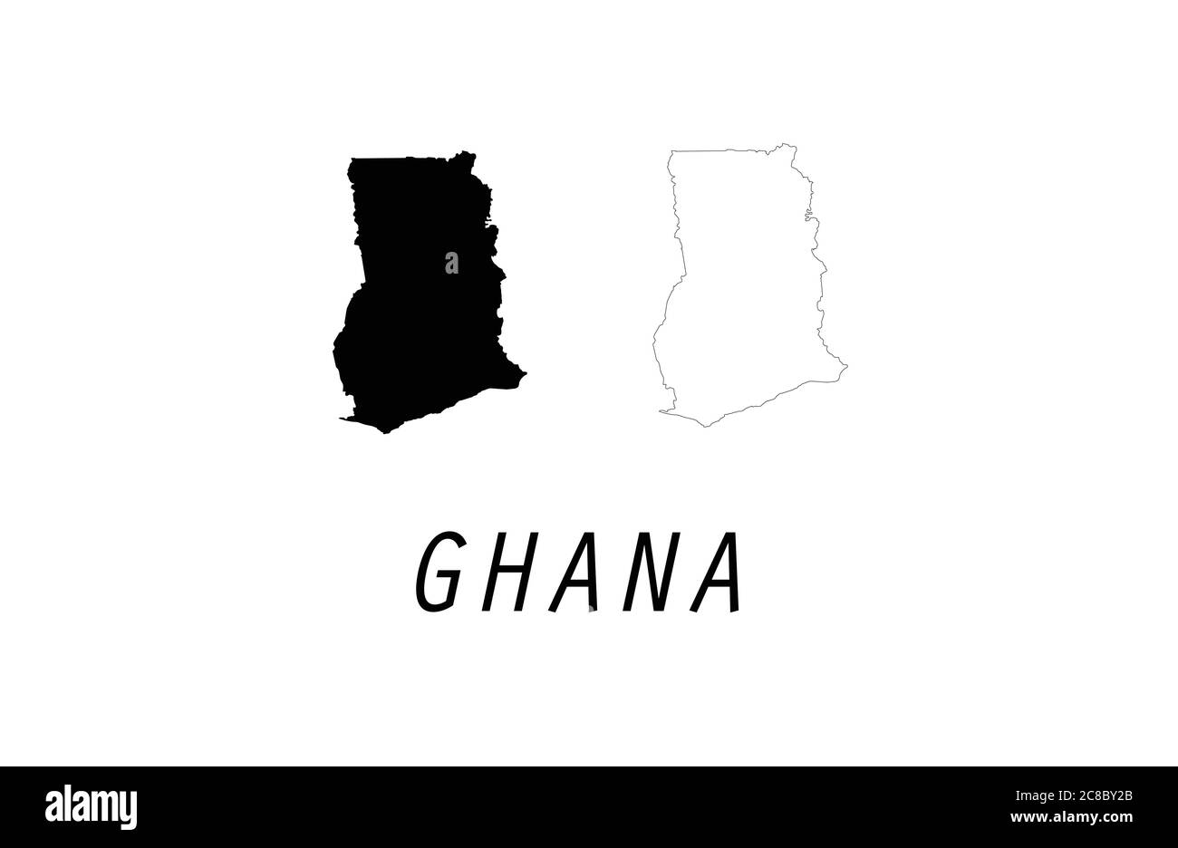 Illustration vectorielle de la carte du Ghana Illustration de Vecteur