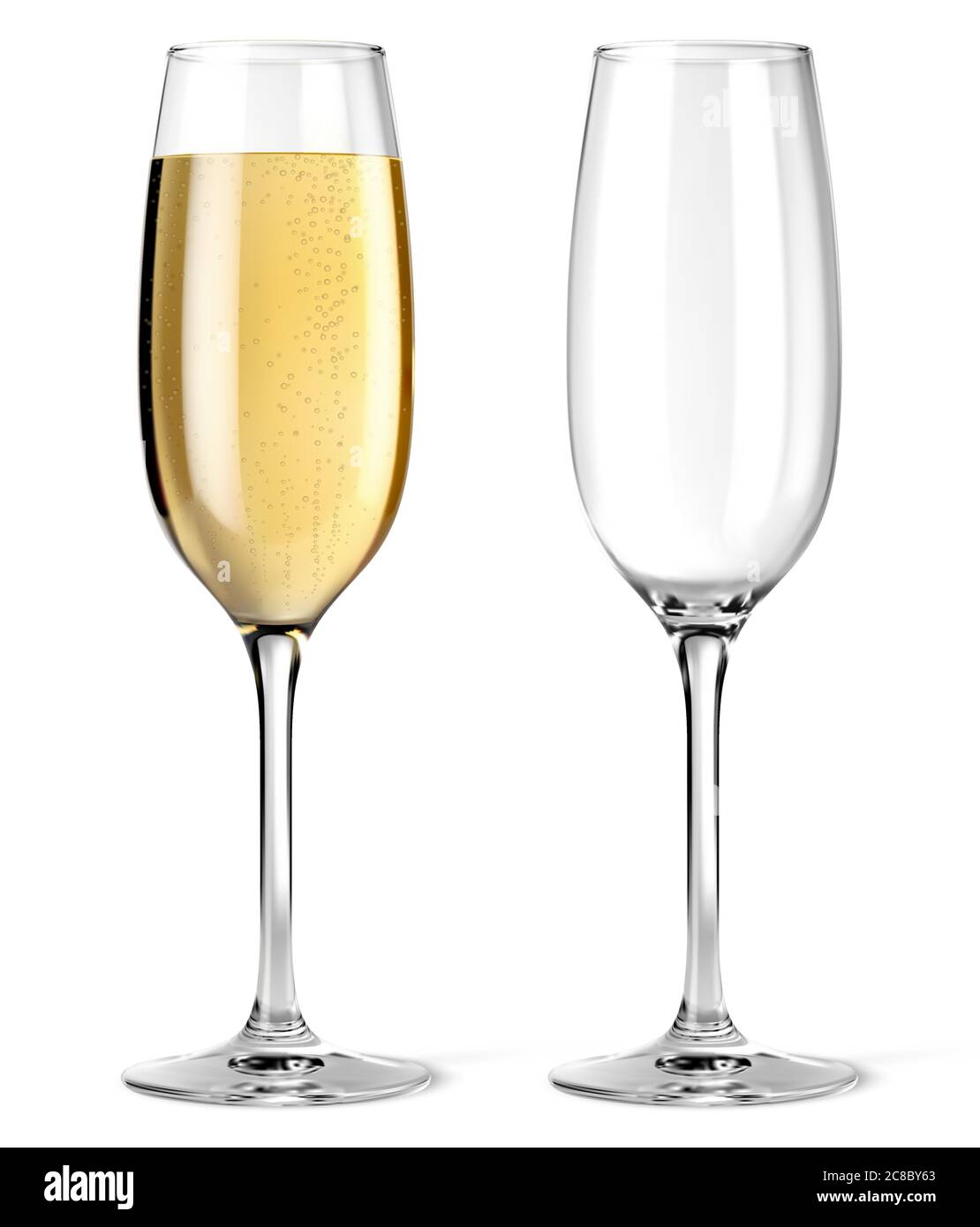 Lunettes à champagne Vector sur fond blanc Illustration de Vecteur