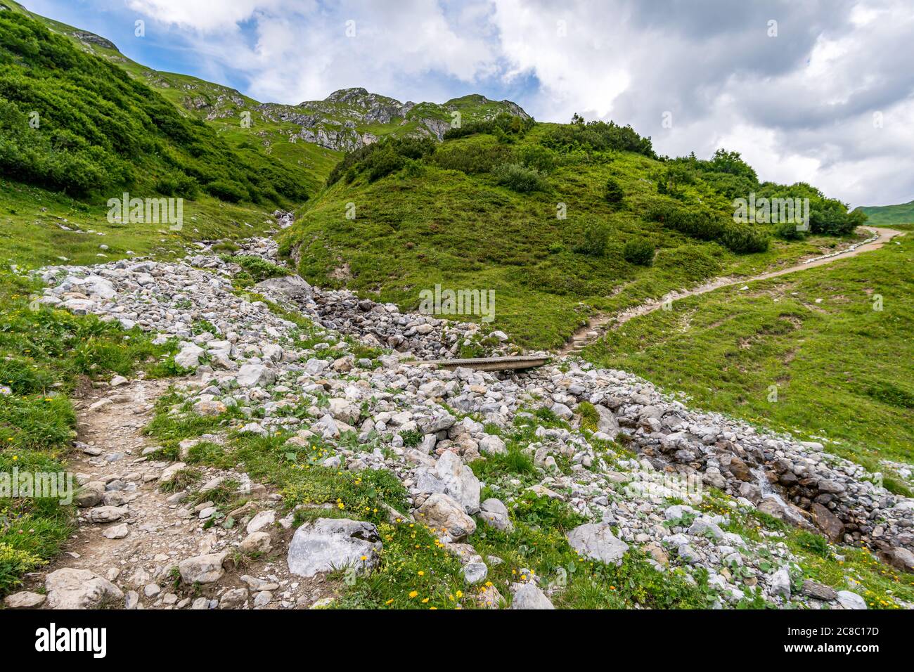 Randonnée fantastique dans les montagnes de Lechquellen dans le Vorarlberg Autriche près de Lech, Warth, Bludenz Banque D'Images