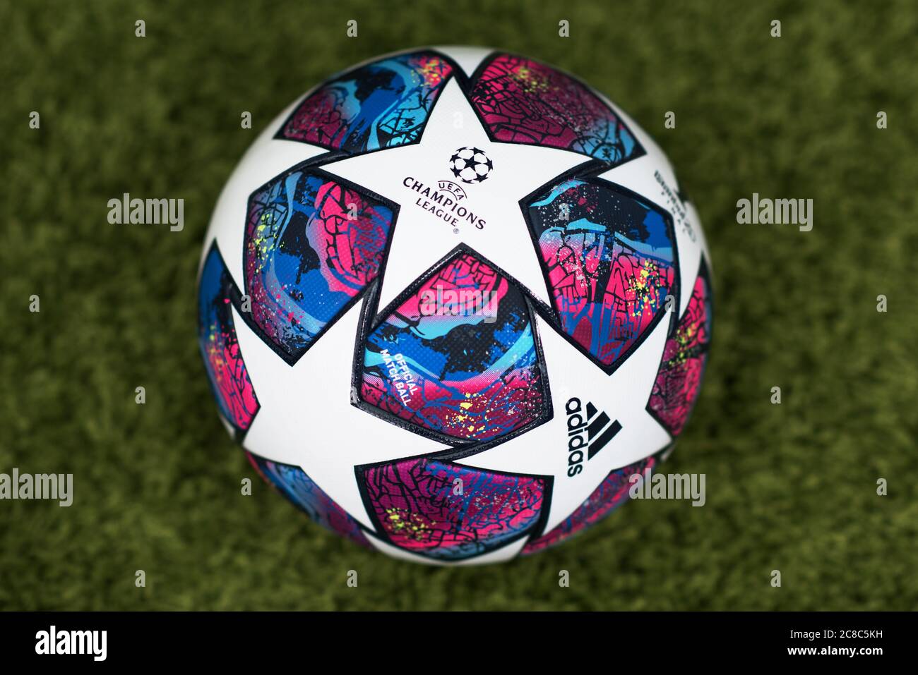 Close up of 2019-2020 Adidas Football Ligue des Champions. Banque D'Images