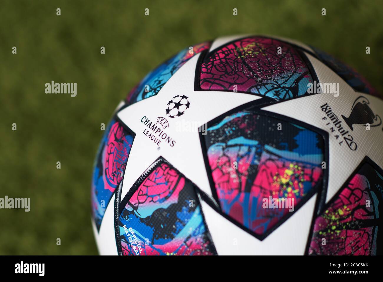 Close up of 2019-2020 Adidas Football Ligue des Champions. Banque D'Images