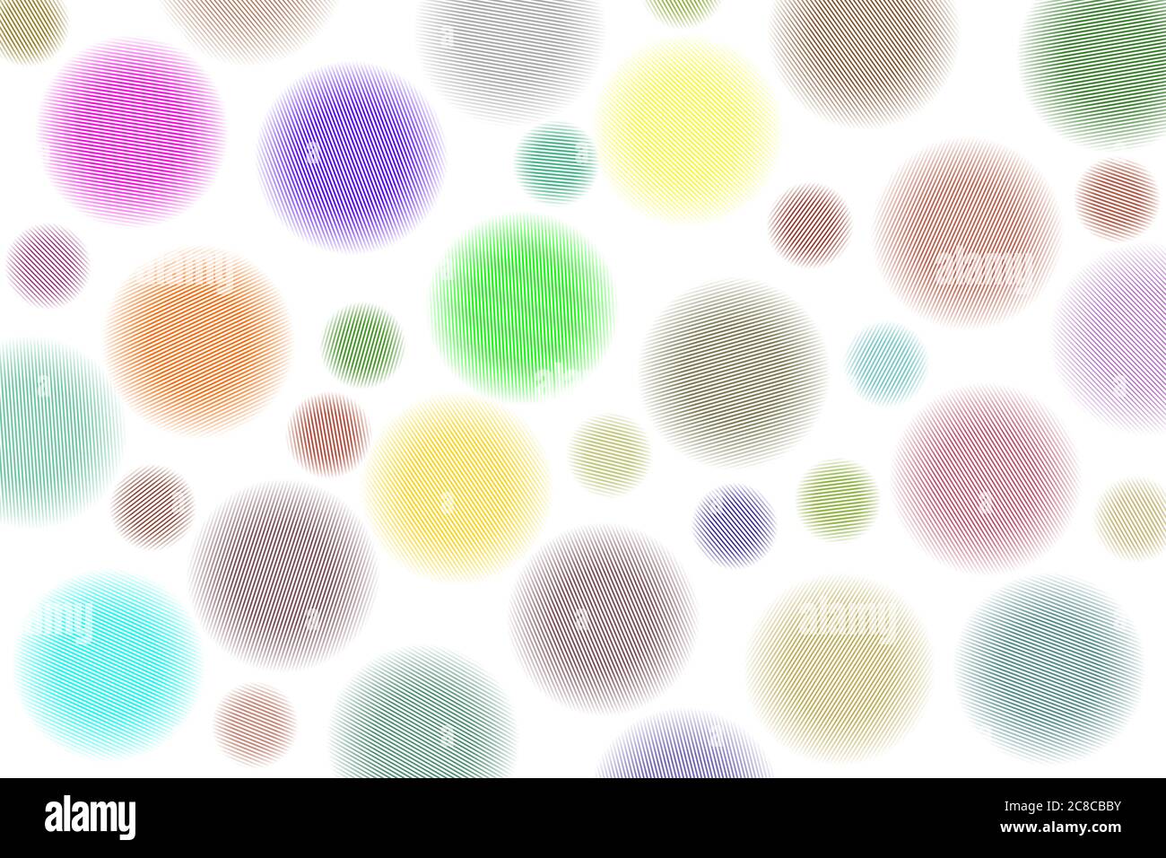 Motif cercles de méditation colorés sur fond blanc pour l'emballage, le tissu, le papier peint, le tissu, l'élément d'impression, le motif de robe Banque D'Images