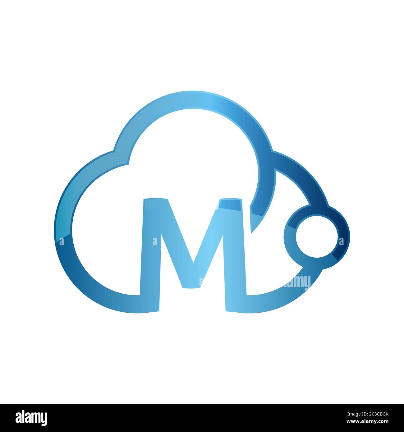 Approche moderne de combinaison de bleu de couleurs nuage et de la lettre M logo pour votre entreprise Illustration de Vecteur