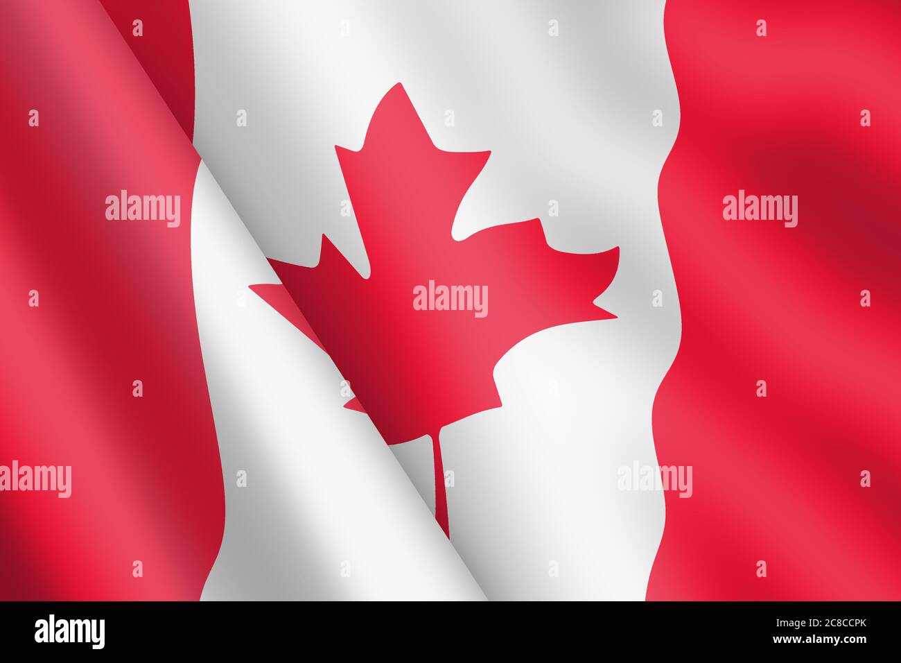 Canada Waving drapeau 3d illustration ondulation du vent Banque D'Images