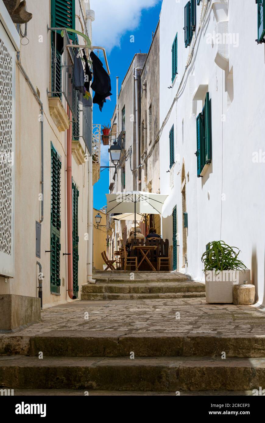 Allées d'Otranto. Otrante Alley Puglia, Italie Banque D'Images