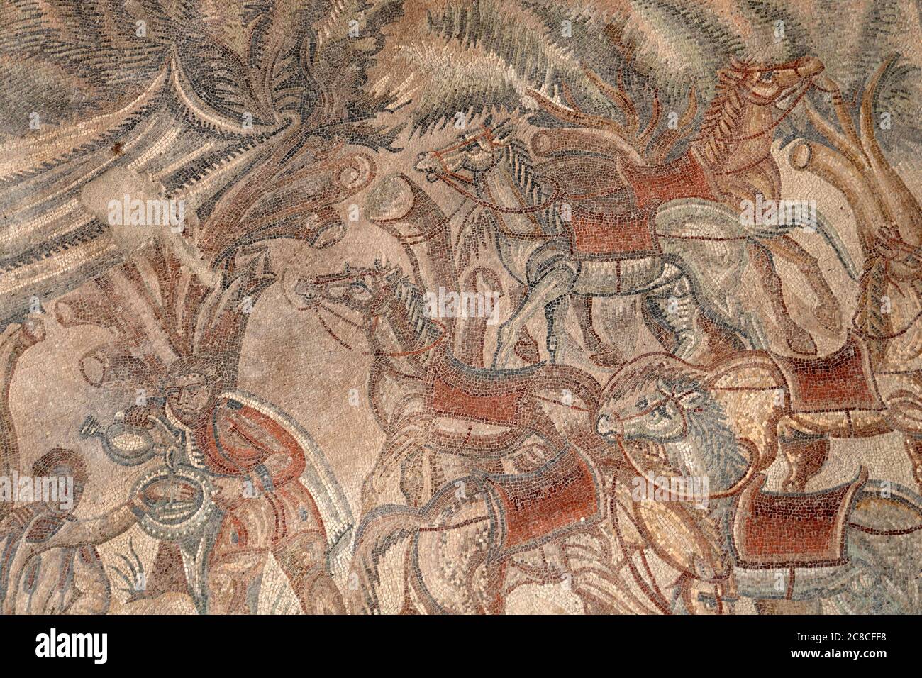 Villa del Tellaro Sicile entrée gratuite ancienne décoration en mosaïque romaine Banque D'Images