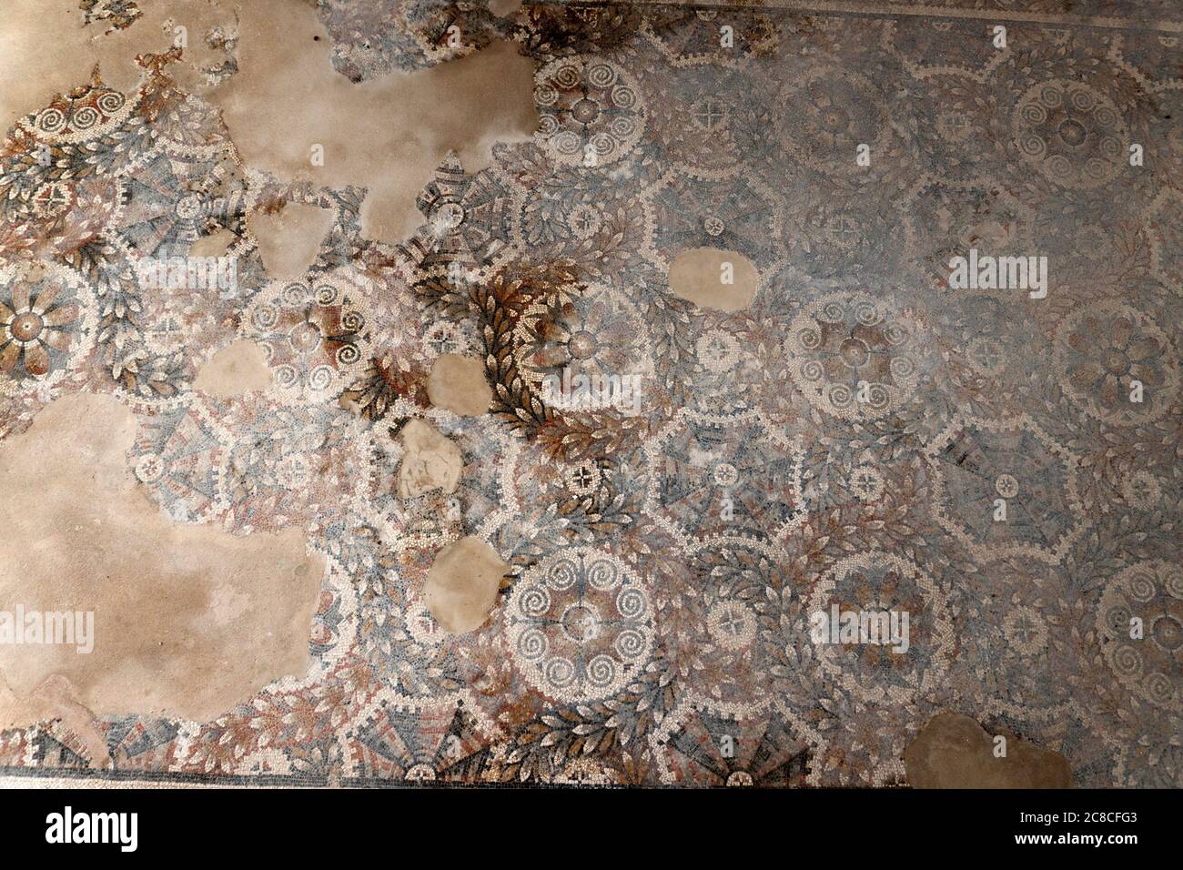 Villa del Tellaro Sicile entrée gratuite ancienne décoration en mosaïque romaine Banque D'Images