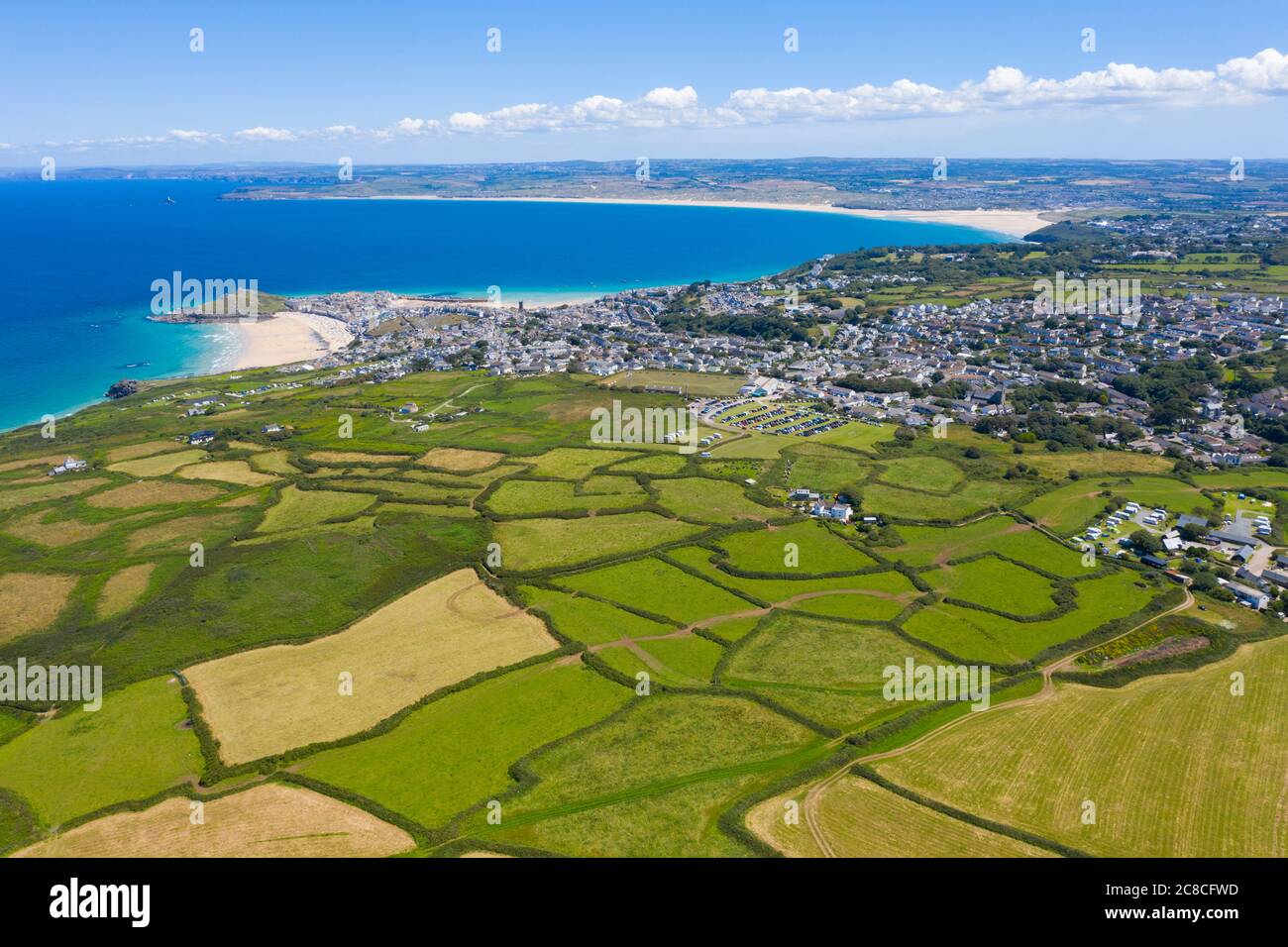 Photographie aérienne de St Ives, Cornouailles, Angleterre, Royaume-Uni Banque D'Images