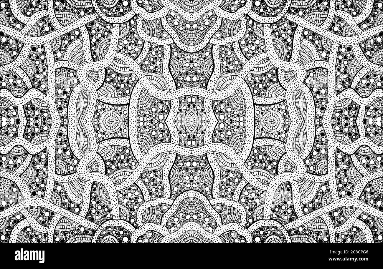 Page de coloriage géométrique pour adultes. Arrière-plan noir et blanc