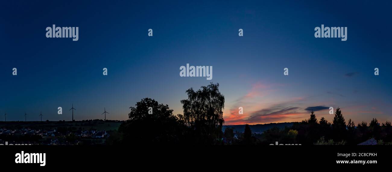 Panorama du lever du soleil - en surlevant Altenbeken Allemagne Banque D'Images