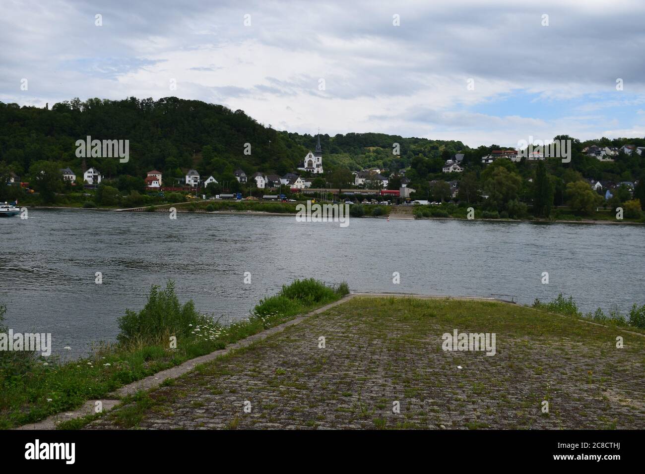 Rhin près de Sinzig, entre Koblenz et Bonn Banque D'Images