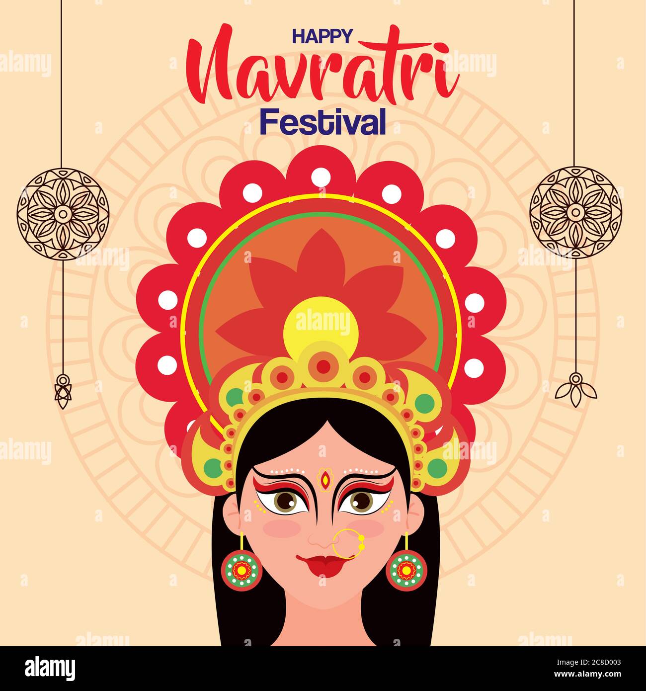 affiche de la déesse durga pour la bonne célébration navratri Illustration de Vecteur