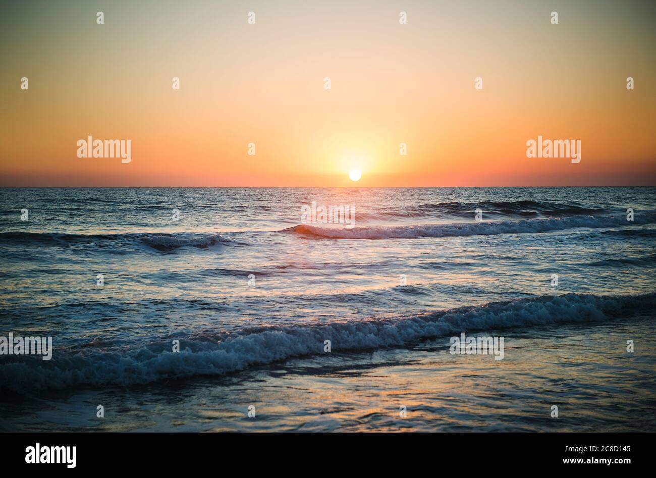 Coucher de soleil sur la plage de Patara, Turquie Banque D'Images