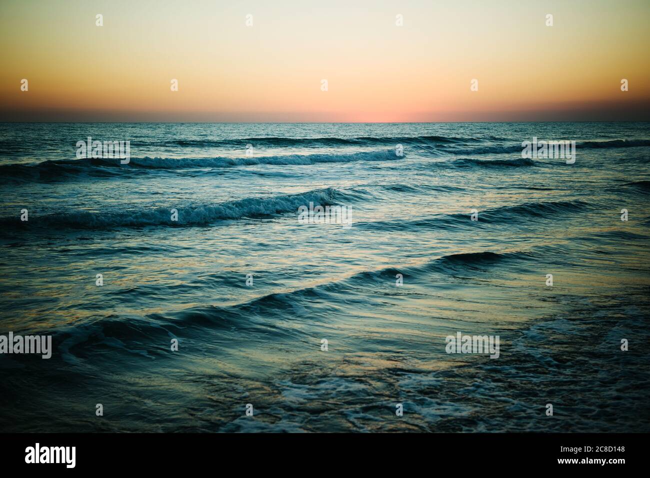 Coucher de soleil sur la plage de Patara, Turquie Banque D'Images