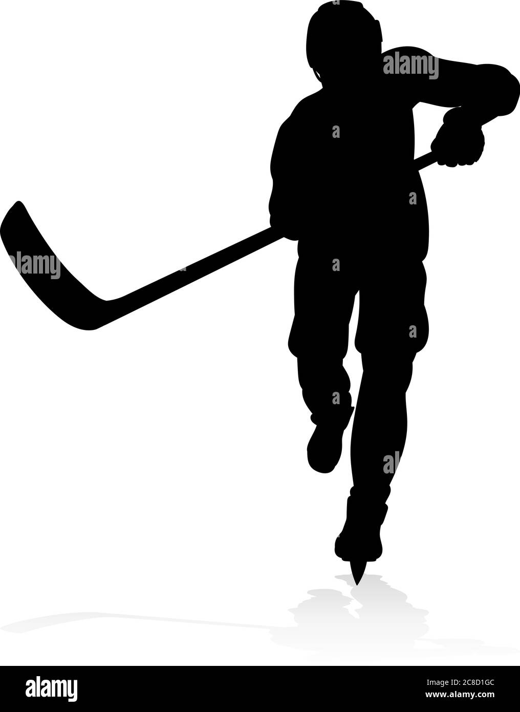 Joueur de Hockey sur glace d'ossature Illustration de Vecteur