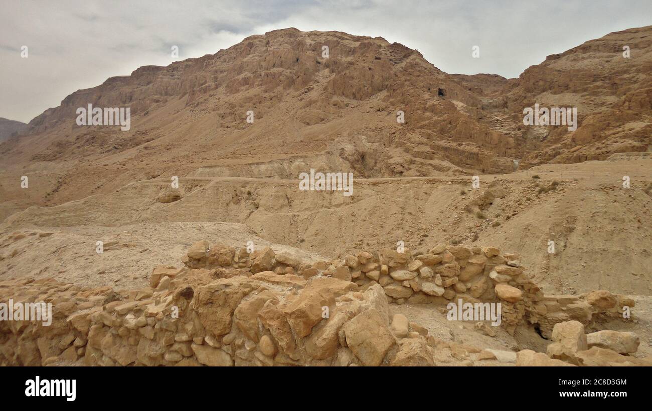 Site des grottes de la mer morte, Qumran, Israël Banque D'Images