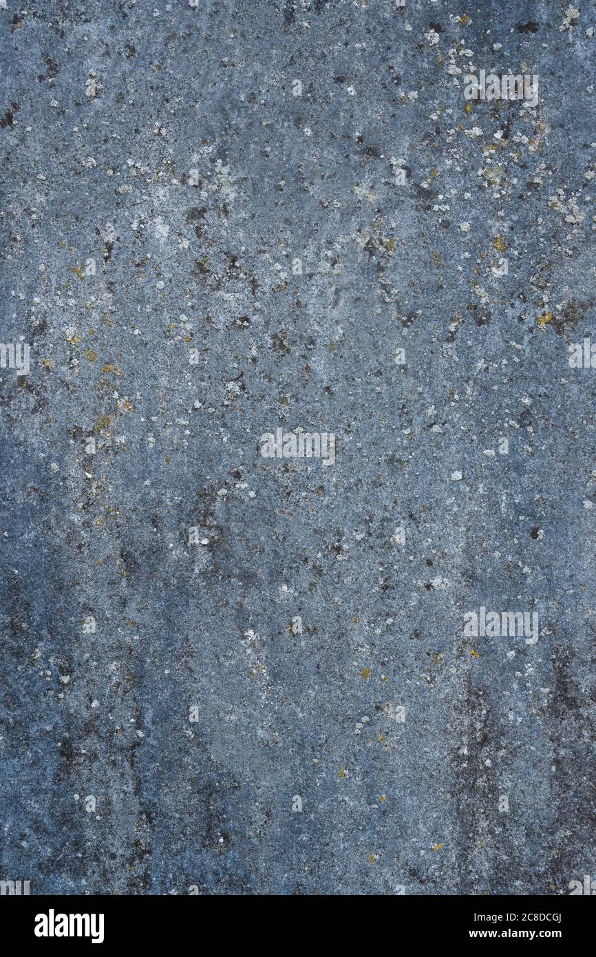 Motif et texture naturels formés sur une ancienne dalle de pierre. Texture d'arrière-plan. Banque D'Images