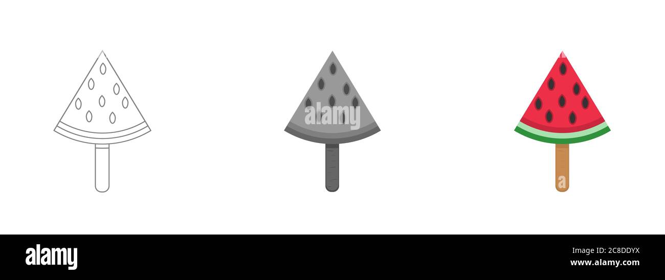Icônes de vecteur de coupe de pastèque Illustration de Vecteur