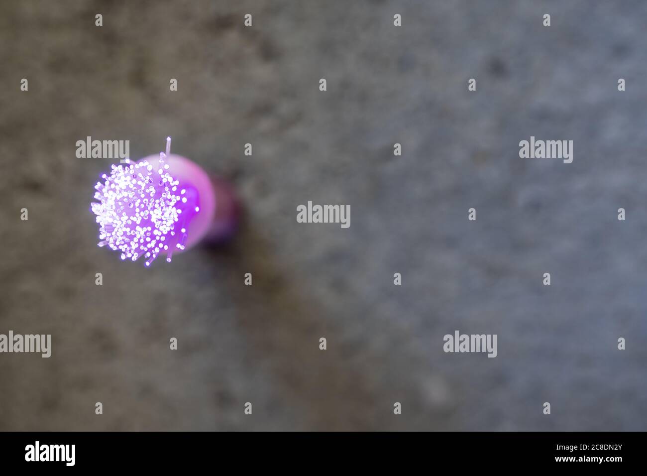 Câble lumineux à fibre optique pour un accès Internet rapide. Espace libre pour le texte. Banque D'Images