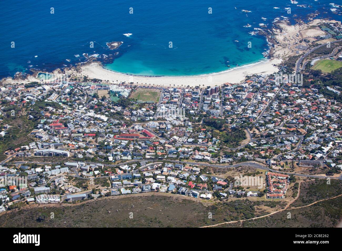 Photo aérienne de camps Bay, le Cap, Afrique du Sud Banque D'Images