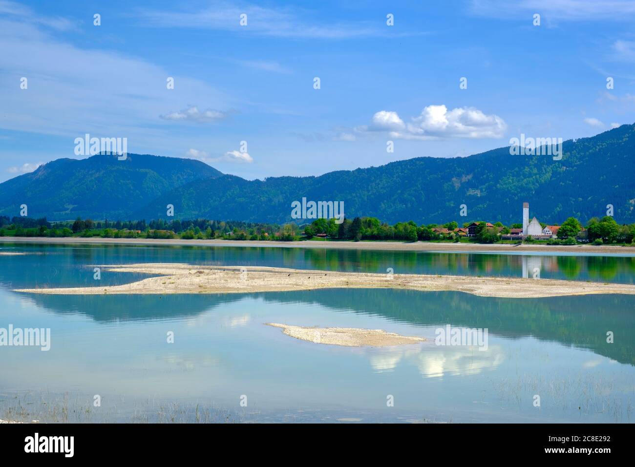 Allemagne, Bavière, Swabia, Ostallgau, Allgau, Waltenhofen, Forggensee et Allgau Alpes Banque D'Images