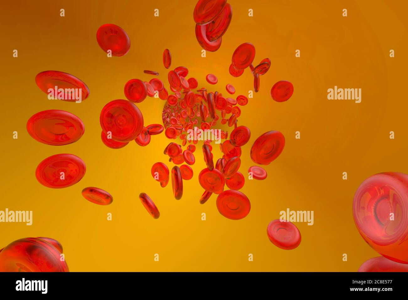 Rendu tridimensionnel des globules rouges en circulation Banque D'Images