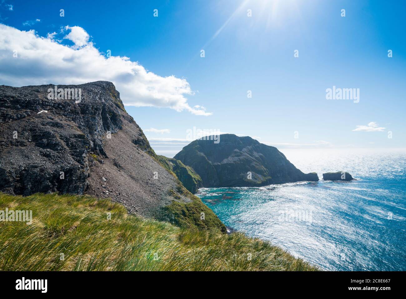 Royaume-Uni, Géorgie du Sud et îles Sandwich du Sud, côte de la baie de Godthul Banque D'Images