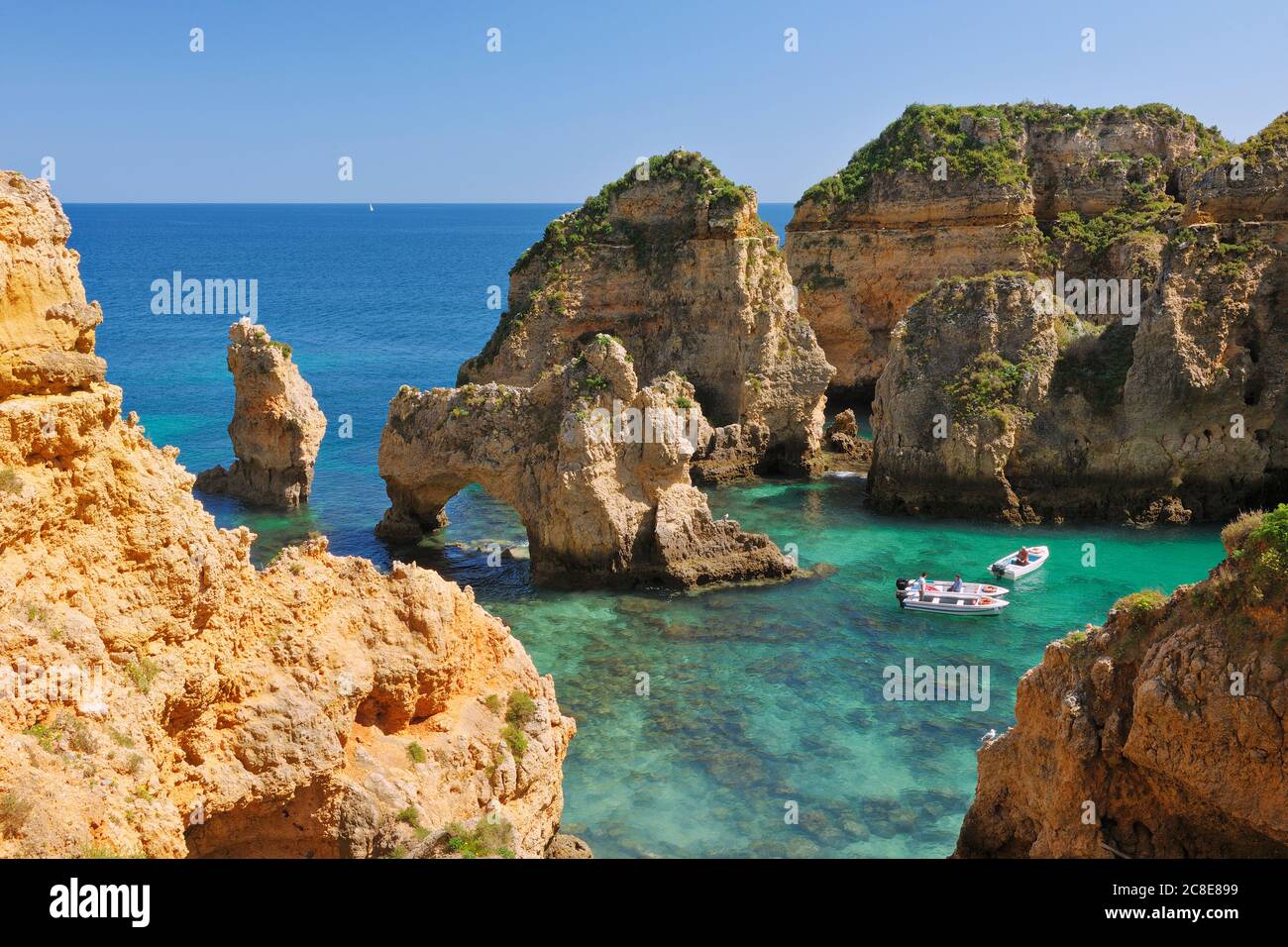 Le Portugal, Lagos, Faro, vue de Ponte da Piedade Banque D'Images