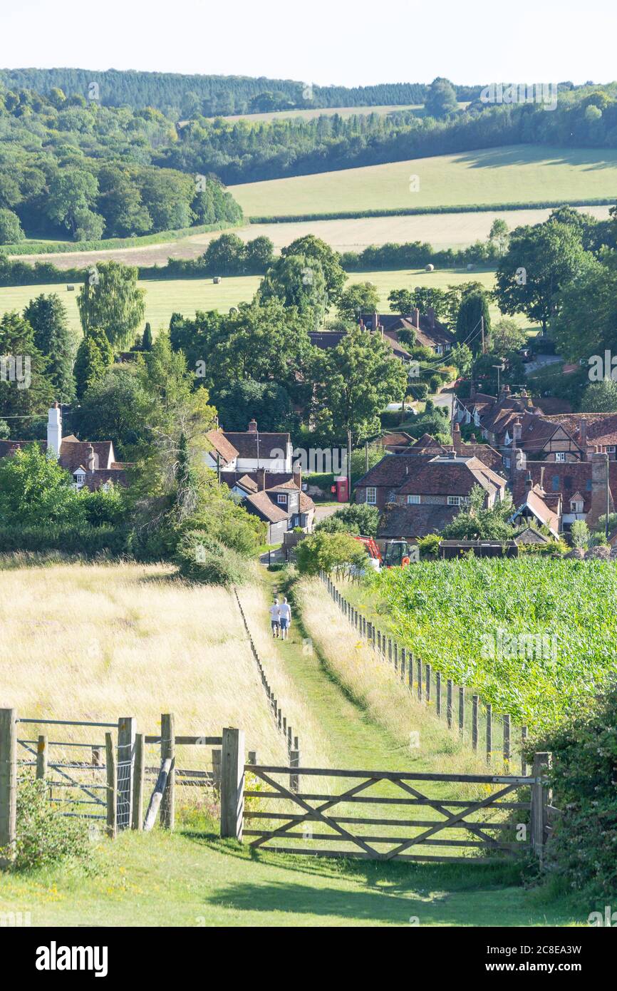 Village de Ibstone hill, Turville, Buckinghamshire, Angleterre, Royaume-Uni Banque D'Images