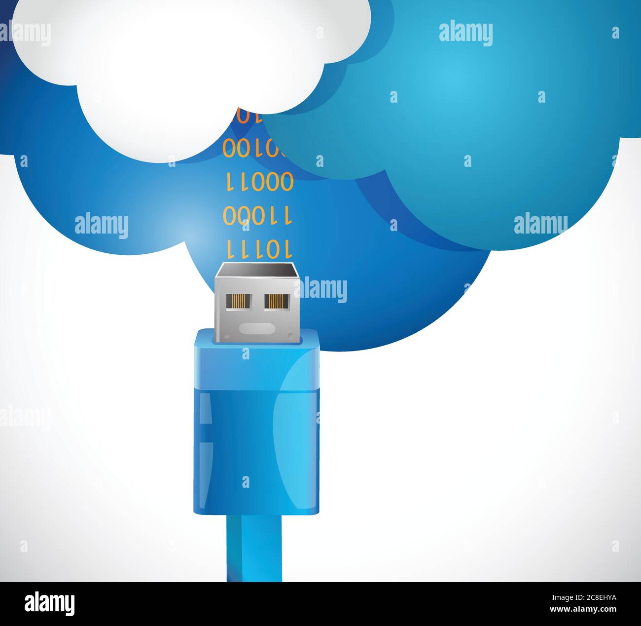 Réception d'informations du cloud. Illustration sur fond blanc Illustration de Vecteur