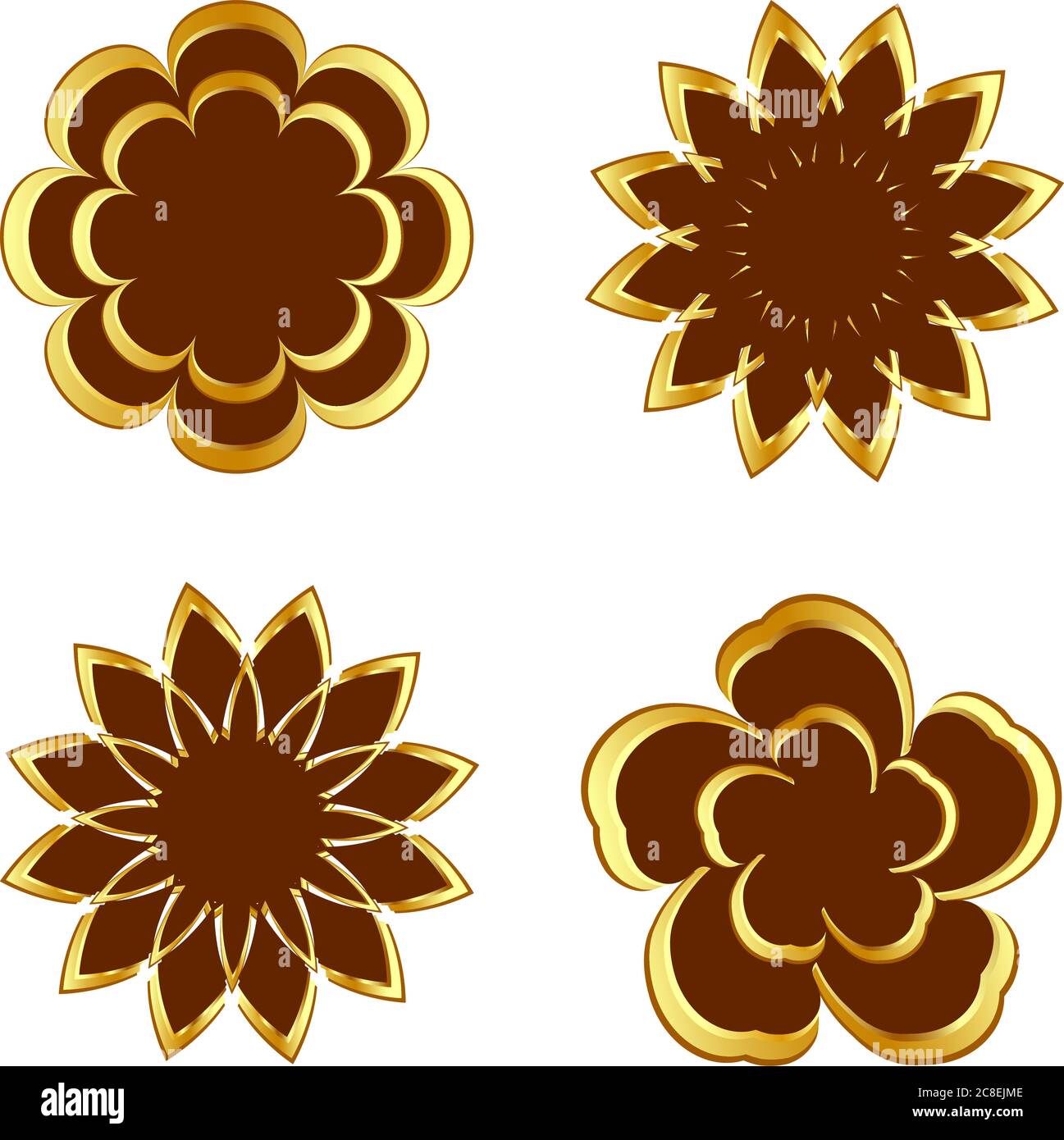 illustration vectorielle d'un ensemble de fleurs Illustration de Vecteur