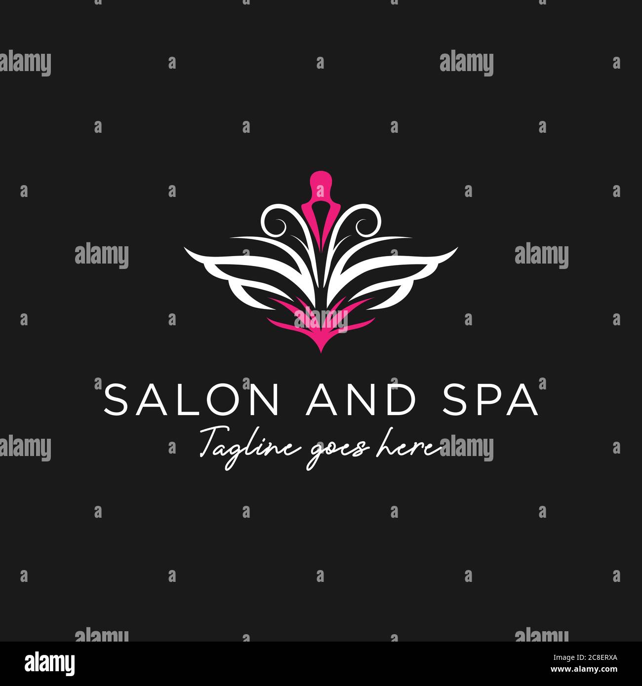 Salon de luxe et SPA logo vector logo pour les soins de beauté et de relaxation, modèle de design abstrait logo de la mode féminine Illustration de Vecteur